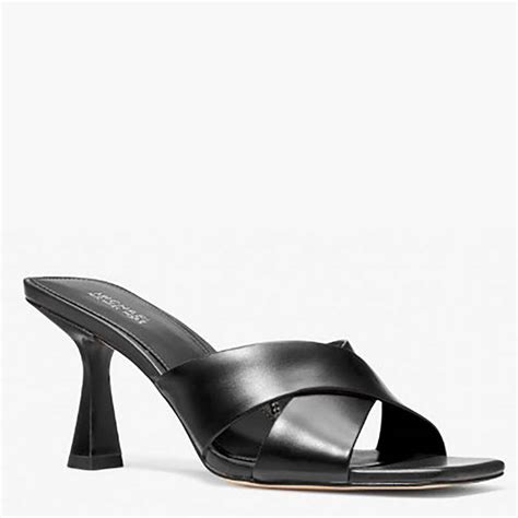 sandalias michael kors negras|michael kors mule sandals.